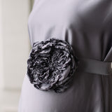 Maternity Silk Fabric with Silk Flower Rose, Silk Maternity Gown, Maternity Photography prop, Maternity Tossing Fabric, Pregnancy Photo Prop