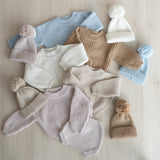 Baby Knit Chunky Sweater Outfit Overall, Newborn Coming Home Outfit, Unisex Baby Knitted Outfit, Newborn Photography Outfit, Newborn Romper