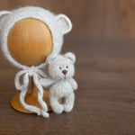 Newborn Knitted Teddy Bear Photography Props, Newborn Bunny Photo Toy, Baby Crochet Bear Toy, Newborn Photography Prop, Babyshower gift toy