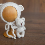 Newborn Knitted Teddy Bear Photography Props, Newborn Bunny Photo Toy, Baby Crochet Bear Toy, Newborn Photography Prop, Babyshower gift toy