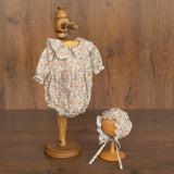 Flower Baby Linen Outfit, Baby Girl Linen Romper, Baby Linen Apparel, Newborn Girl Coming Home Outfit, Newborn Photography Outfit Girl