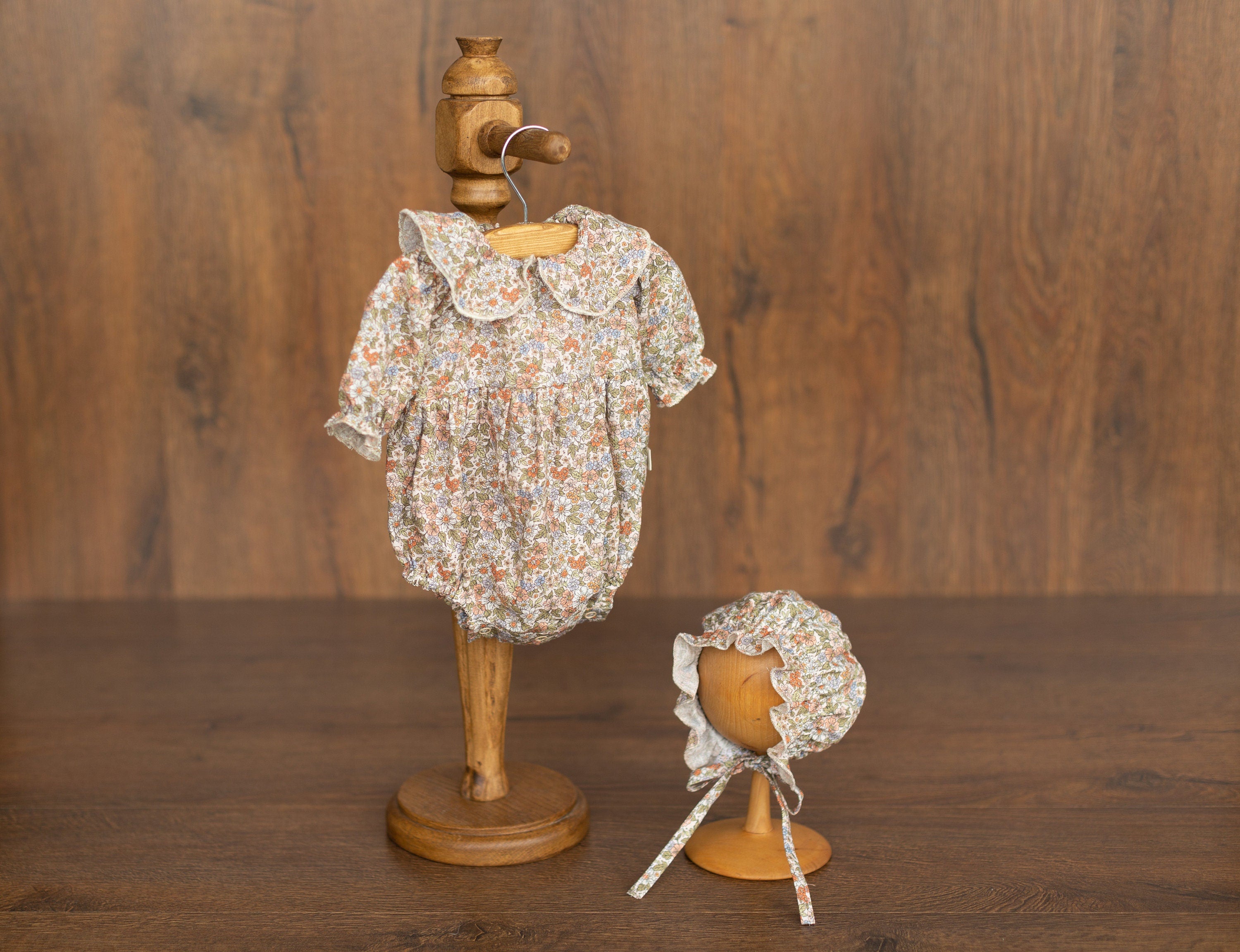 Flower Baby Linen Outfit, Baby Girl Linen Romper, Baby Linen Apparel, Newborn Girl Coming Home Outfit, Newborn Photography Outfit Girl