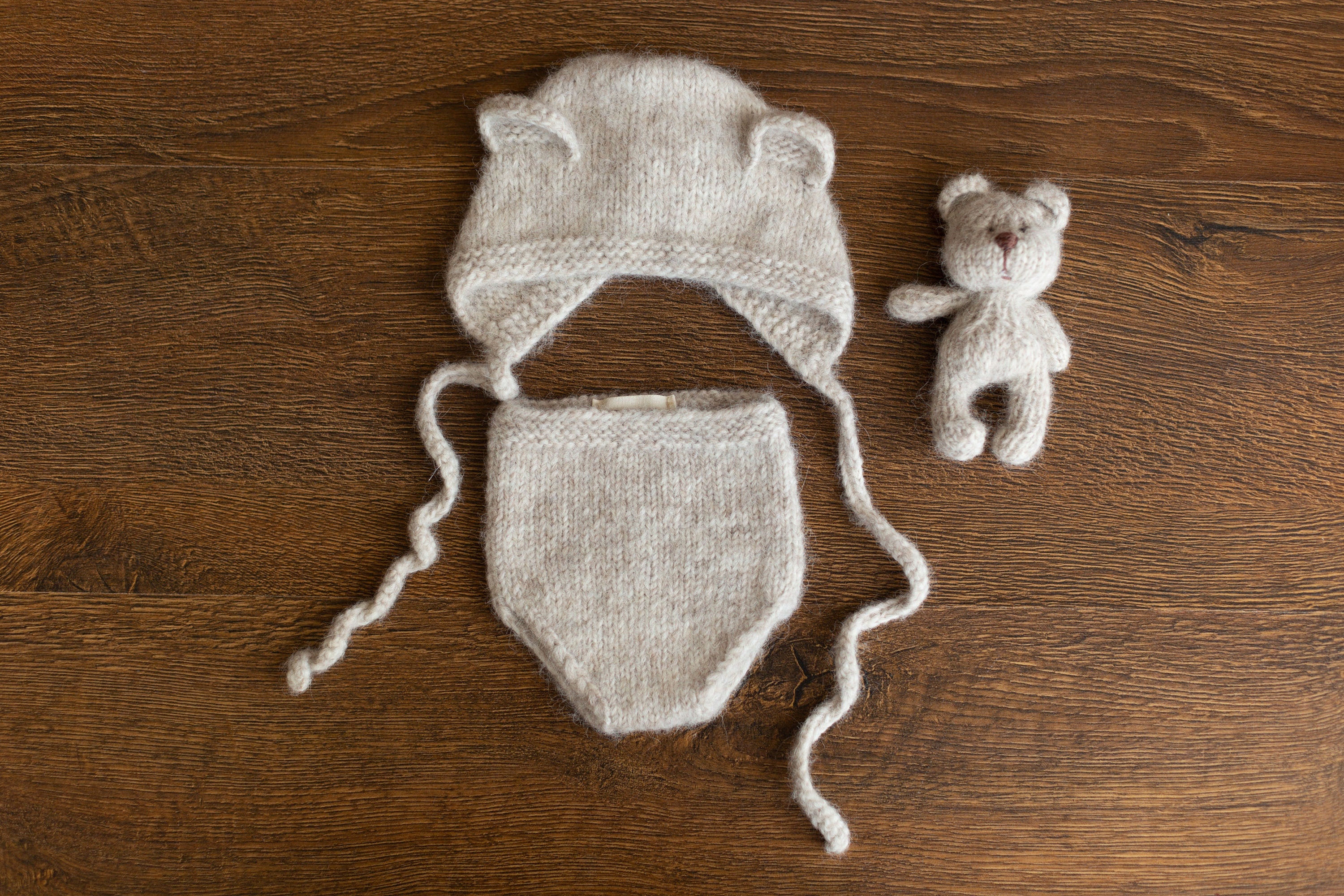 Newborn Knit Bear Hat for Newborn Photography Outfit, Newborn Teddy Bear Hat, Baby Bear Knitting Hat, Newborn Knit Outfit, Baby Shower Gift