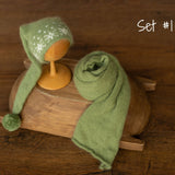 Newborn Sleep Hat and Wrap Sets Christmas Photography Set, Christmas Newborn Photography Props, Newborn Knitted Photo Props for Christmas