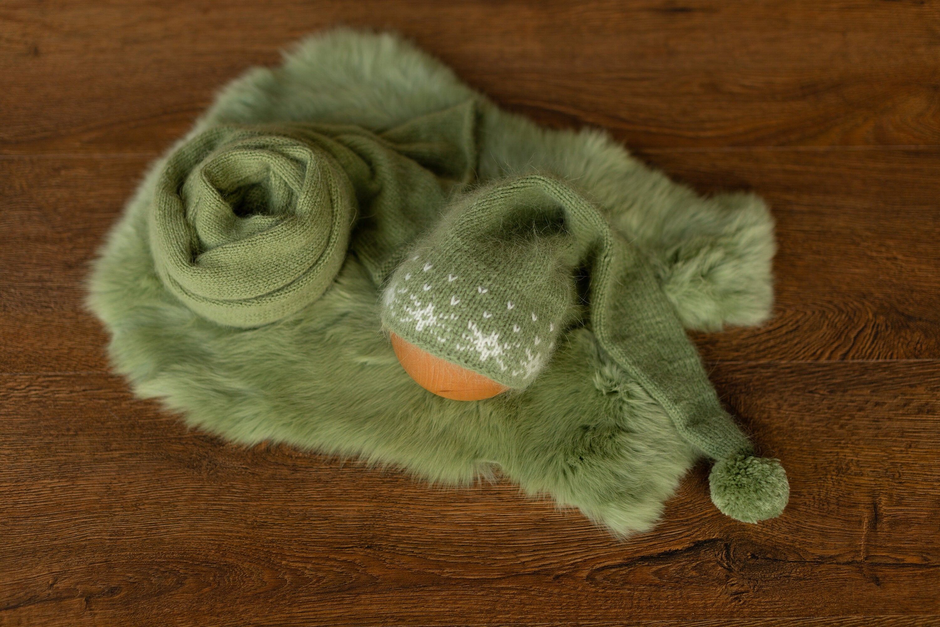 Newborn Sleep Hat and Wrap Sets Christmas Photography Set, Christmas Newborn Photography Props, Newborn Knitted Photo Props for Christmas