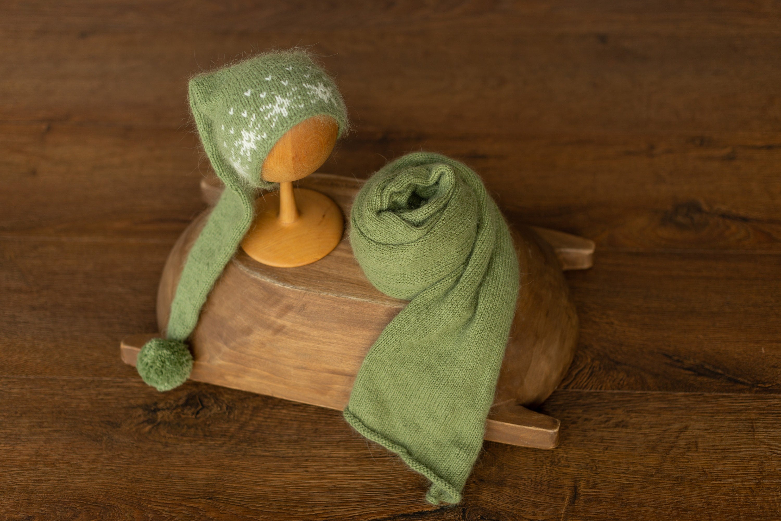 Newborn Sleep Hat and Wrap Sets Christmas Photography Set, Christmas Newborn Photography Props, Newborn Knitted Photo Props for Christmas