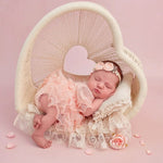 Newborn Heart Photography Props, Newborn Photography Prop Boho, Newborn Basket Prop, Baby Heart Basket Photo Prop, Macrame Photo Prop