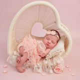 Newborn Heart Photography Props, Newborn Photography Prop Boho, Newborn Basket Prop, Baby Heart Basket Photo Prop, Macrame Photo Prop