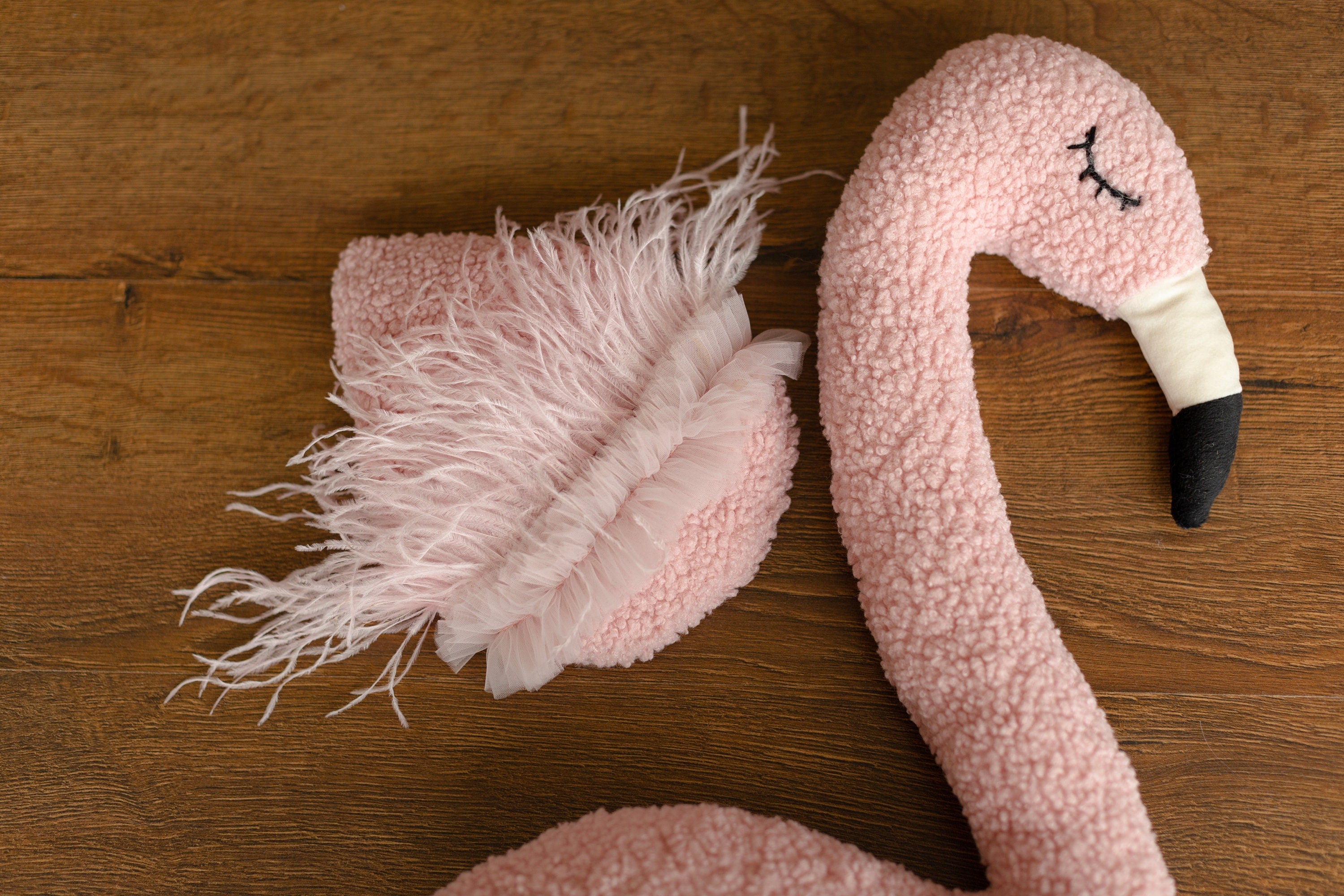 Newborn Flamingo Posing Toy, Newborn Animal Posing Pillow for Newborn Photography props, Newborn Stuffed Animal Pillow, White Swan Pillow