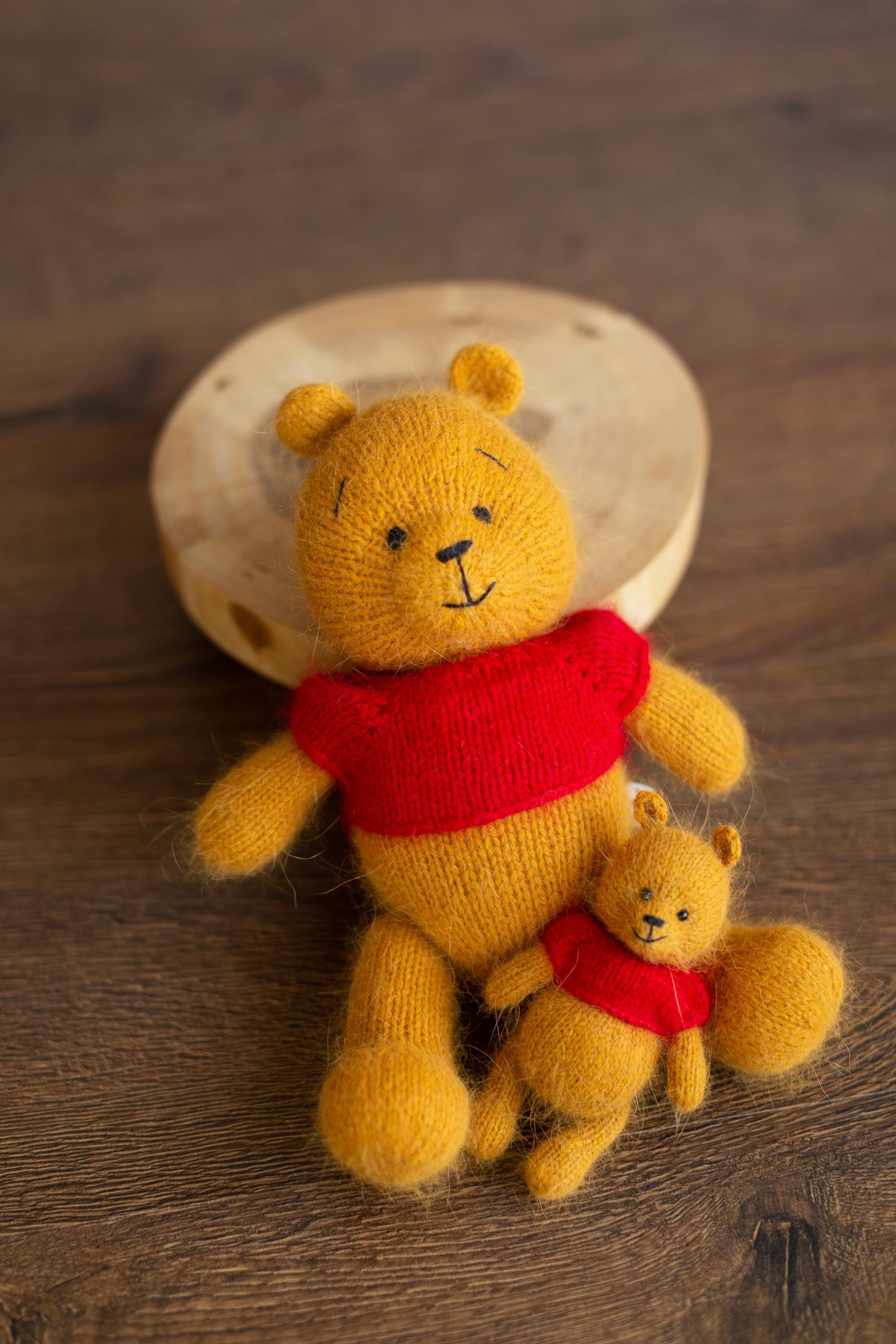 Baby Crochet Teddy Bear Birthday Gift Cartoon Characters, Newborn Photography props, Newborn Knitted Teddy Bear Toy, Baby Donkey Cartoon Toy