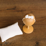 White Newborn Velvet Moon Pillow with Stars, Suede Crescent Moon Pillow Props for Newborn Photography, Newborn Photography Moon Props Set