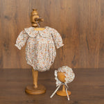 Flower Baby Linen Outfit, Baby Girl Linen Romper, Baby Linen Apparel, Newborn Girl Coming Home Outfit, Newborn Photography Outfit Girl