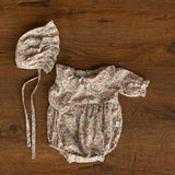 Flower Baby Linen Outfit, Baby Girl Linen Romper, Baby Linen Apparel, Newborn Girl Coming Home Outfit, Newborn Photography Outfit Girl