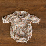 Flower Baby Linen Outfit, Baby Girl Linen Romper, Baby Linen Apparel, Newborn Girl Coming Home Outfit, Newborn Photography Outfit Girl