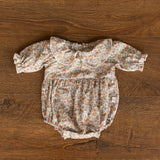 Flower Baby Linen Outfit, Baby Girl Linen Romper, Baby Linen Apparel, Newborn Girl Coming Home Outfit, Newborn Photography Outfit Girl