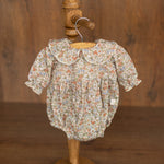 Flower Baby Linen Outfit, Baby Girl Linen Romper, Baby Linen Apparel, Newborn Girl Coming Home Outfit, Newborn Photography Outfit Girl