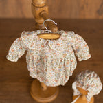 Flower Baby Linen Outfit, Baby Girl Linen Romper, Baby Linen Apparel, Newborn Girl Coming Home Outfit, Newborn Photography Outfit Girl