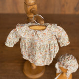 Flower Baby Linen Outfit, Baby Girl Linen Romper, Baby Linen Apparel, Newborn Girl Coming Home Outfit, Newborn Photography Outfit Girl