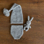 Newborn Knitted Teddy Bear Photography Props, Newborn Bunny Photo Toy, Baby Crochet Bear Toy, Newborn Photography Prop, Babyshower gift toy