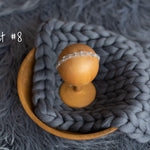 Iron Blue Flokati Newborn Photography Props Set, Newborn Merino Wool Blanket, Newborn Posing Fabric Backdrop, Newborn Layering Photo Props