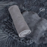 Iron Blue Flokati Newborn Photography Props Set, Newborn Merino Wool Blanket, Newborn Posing Fabric Backdrop, Newborn Layering Photo Props