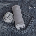 Iron Blue Flokati Newborn Photography Props Set, Newborn Merino Wool Blanket, Newborn Posing Fabric Backdrop, Newborn Layering Photo Props