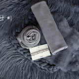 Iron Blue Flokati Newborn Photography Props Set, Newborn Merino Wool Blanket, Newborn Posing Fabric Backdrop, Newborn Layering Photo Props