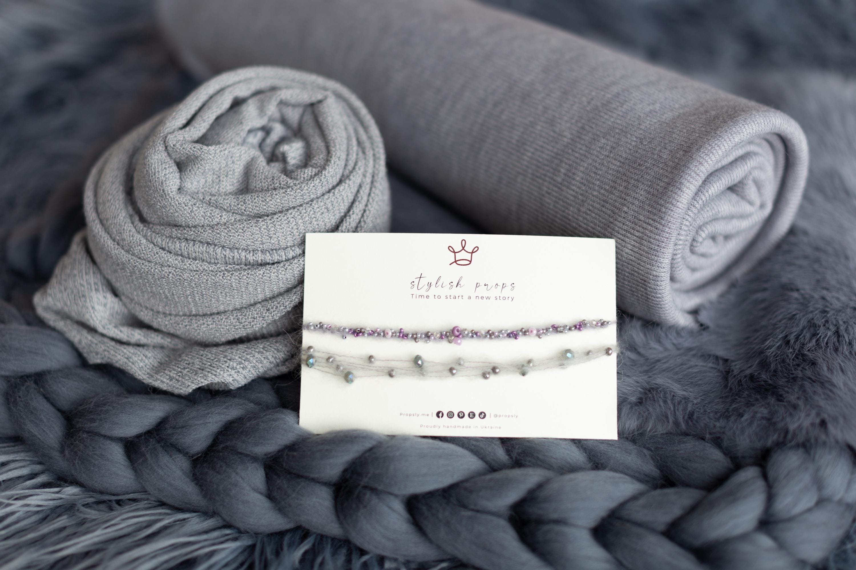 Iron Blue Flokati Newborn Photography Props Set, Newborn Merino Wool Blanket, Newborn Posing Fabric Backdrop, Newborn Layering Photo Props