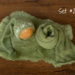 Newborn Sleep Hat and Wrap Sets Christmas Photography Set, Christmas Newborn Photography Props, Newborn Knitted Photo Props for Christmas