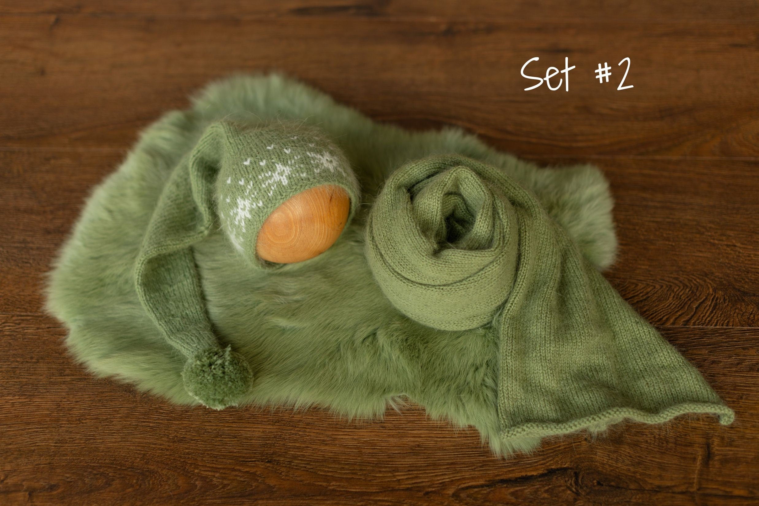 Newborn Sleep Hat and Wrap Sets Christmas Photography Set, Christmas Newborn Photography Props, Newborn Knitted Photo Props for Christmas