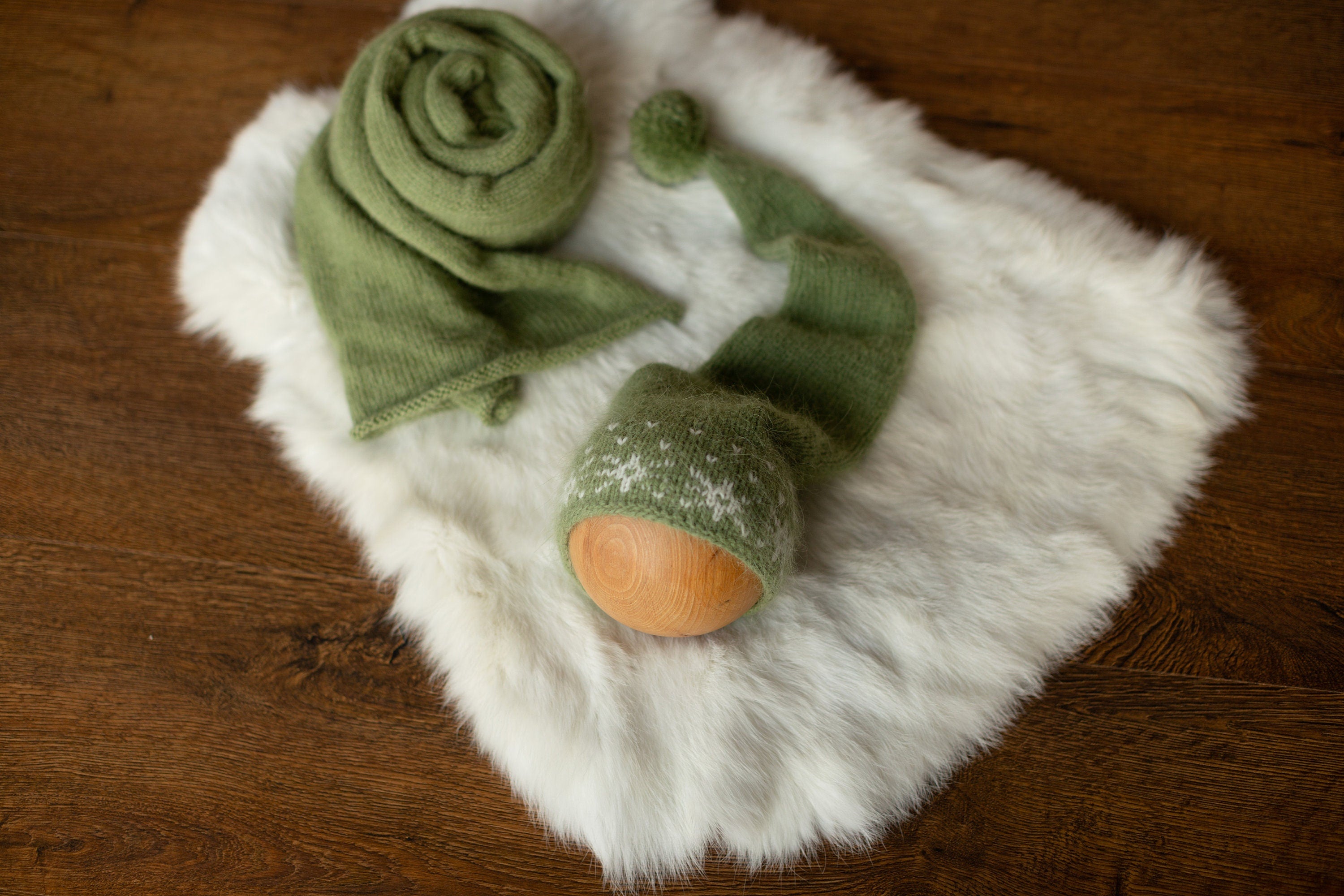 Newborn Sleep Hat and Wrap Sets Christmas Photography Set, Christmas Newborn Photography Props, Newborn Knitted Photo Props for Christmas