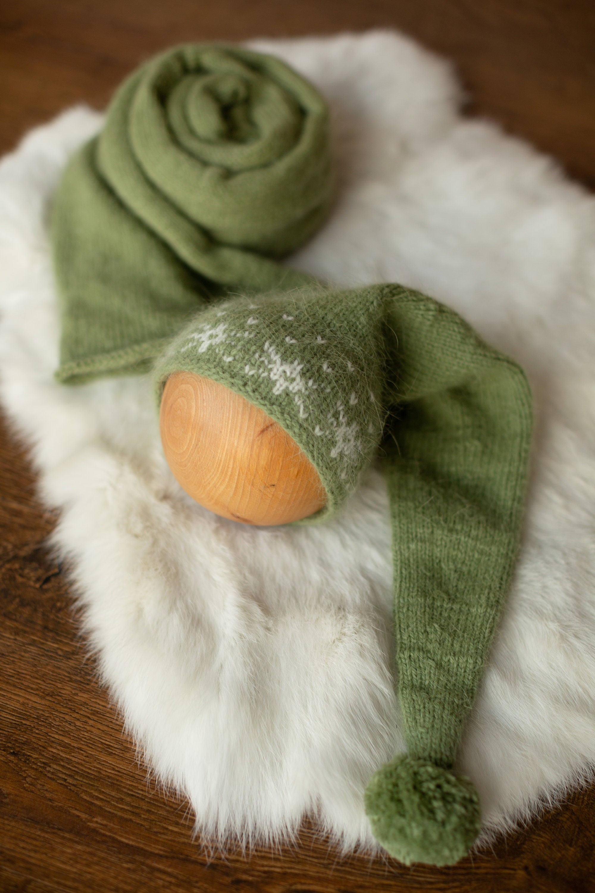 Newborn Sleep Hat and Wrap Sets Christmas Photography Set, Christmas Newborn Photography Props, Newborn Knitted Photo Props for Christmas