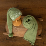 Newborn Sleep Hat and Wrap Sets Christmas Photography Set, Christmas Newborn Photography Props, Newborn Knitted Photo Props for Christmas
