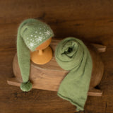 Newborn Sleep Hat and Wrap Sets Christmas Photography Set, Christmas Newborn Photography Props, Newborn Knitted Photo Props for Christmas