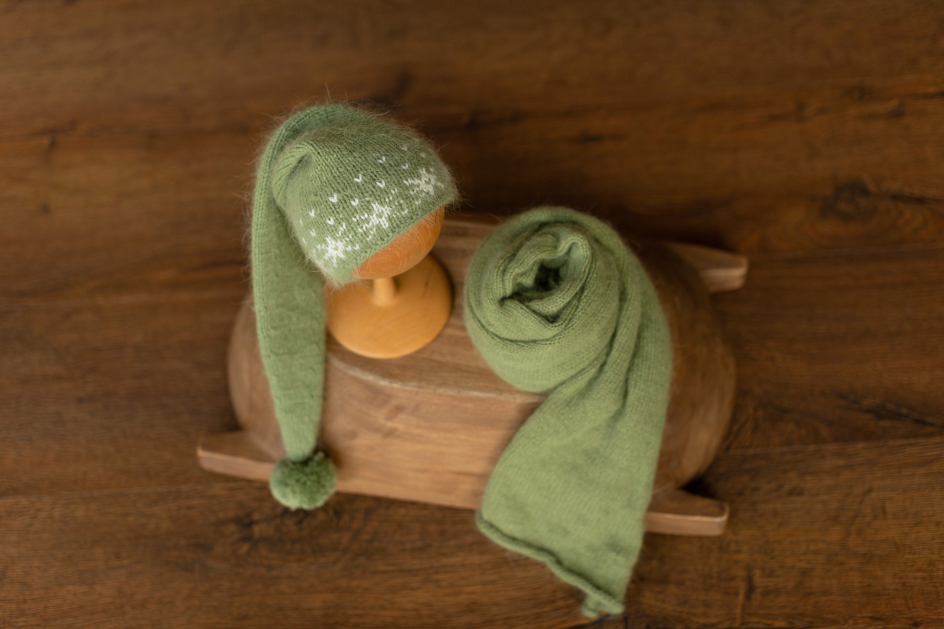 Newborn Sleep Hat and Wrap Sets Christmas Photography Set, Christmas Newborn Photography Props, Newborn Knitted Photo Props for Christmas