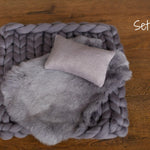 Graphite Newborn Photography Props, Newborn Merino Wool Blanket, Newborn Posing Fabric, Newborn Posing Pillow Prop, Newborn Photo Pillow