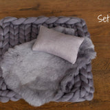Graphite Newborn Photography Props, Newborn Merino Wool Blanket, Newborn Posing Fabric, Newborn Posing Pillow Prop, Newborn Photo Pillow