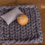 Graphite Newborn Photography Props, Newborn Merino Wool Blanket, Newborn Posing Fabric, Newborn Posing Pillow Prop, Newborn Photo Pillow