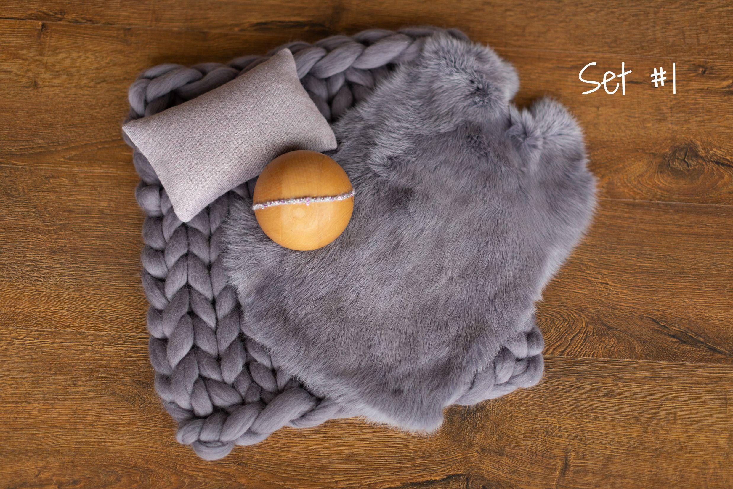 Graphite Newborn Photography Props, Newborn Merino Wool Blanket, Newborn Posing Fabric, Newborn Posing Pillow Prop, Newborn Photo Pillow