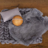 Graphite Newborn Photography Props, Newborn Merino Wool Blanket, Newborn Posing Fabric, Newborn Posing Pillow Prop, Newborn Photo Pillow