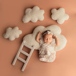 Curly Fur Cloud Pillow for Baby Room Decor, Newborn Cloud Pillow Props for Newborn Photography Props Set, Newborn Posing Pillow Props