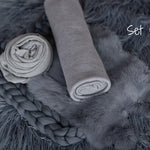 Iron Blue Flokati Newborn Photography Props Set, Newborn Merino Wool Blanket, Newborn Posing Fabric Backdrop, Newborn Layering Photo Props