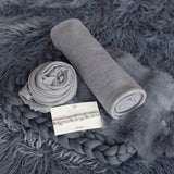 Iron Blue Flokati Newborn Photography Props Set, Newborn Merino Wool Blanket, Newborn Posing Fabric Backdrop, Newborn Layering Photo Props