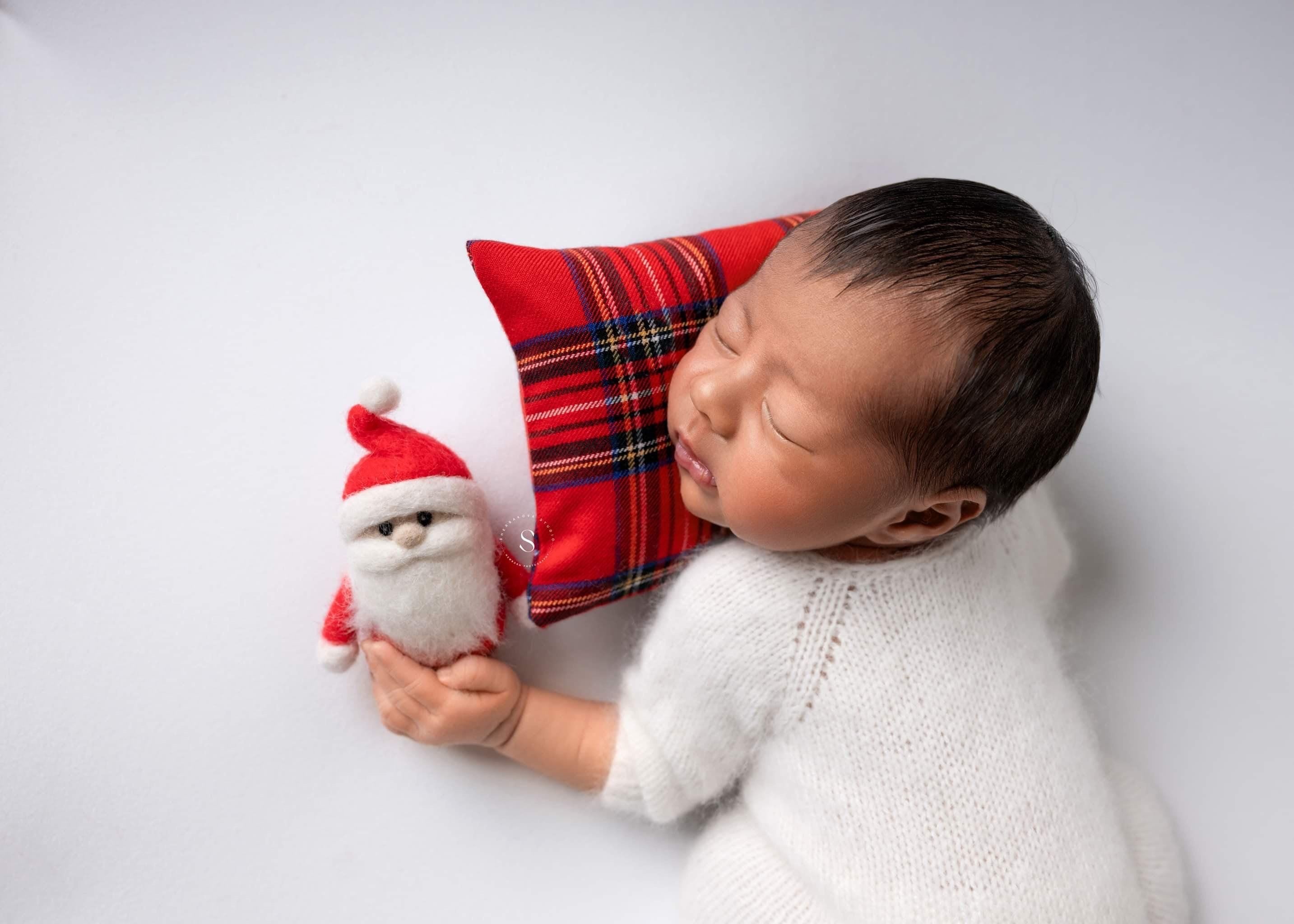 Newborn Plaid Photo Pillow, Newborn Posing Pillow, Newborn Christmas Pillow, Newborn Photography props, Christmas Newborn Photo Props