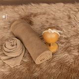 Brown Flokati Newborn Photography Props Set, Newborn Posing Fabric Backdrop, Newborn Layering Photo Props, Newborn Fabric Backdrop Props