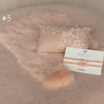 Peach Newborn Photography Props Set, Newborn Fabric Backdrop Beanbag, Natural rabbit fur, Newborn Posing Fabric, Newborn Posing Pillow