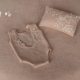 Peach Newborn Photography Props Set, Newborn Fabric Backdrop Beanbag, Natural rabbit fur, Newborn Posing Fabric, Newborn Posing Pillow