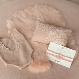Peach Newborn Photography Props Set, Newborn Fabric Backdrop Beanbag, Natural rabbit fur, Newborn Posing Fabric, Newborn Posing Pillow