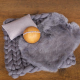 Graphite Newborn Photography Props, Newborn Merino Wool Blanket, Newborn Posing Fabric, Newborn Posing Pillow Prop, Newborn Photo Pillow