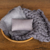 Graphite Newborn Photography Props, Newborn Merino Wool Blanket, Newborn Posing Fabric, Newborn Posing Pillow Prop, Newborn Photo Pillow